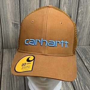 Carhartt Force Men Hat Cap Trucker Canvas Mesh Brown Blue Snapback AH1195-M